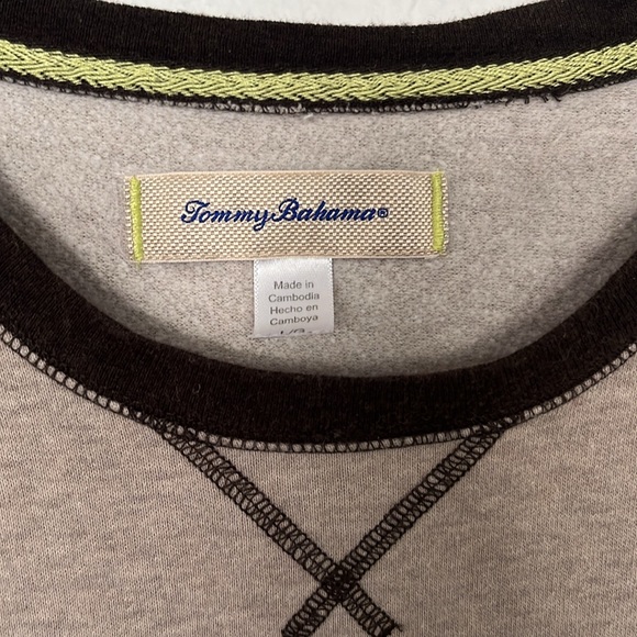 🏝️TOMMY BAHAMA PULLOVER SIZE L TAN & BROWN NWOT EXCELLENT CONDITION! - Picture 2 of 6